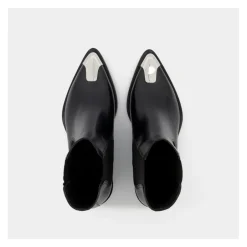 Discount /Sølv Læder Boxcar Støvler Dame Chelsea Boots