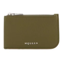 Clearance Stilfuld Army Green Læderkortholder Punge & Kortholder