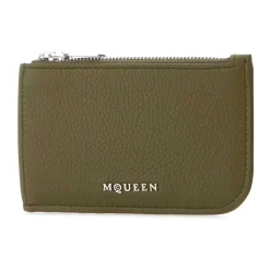 Clearance Stilfuld Army Green Læderkortholder Punge & Kortholder