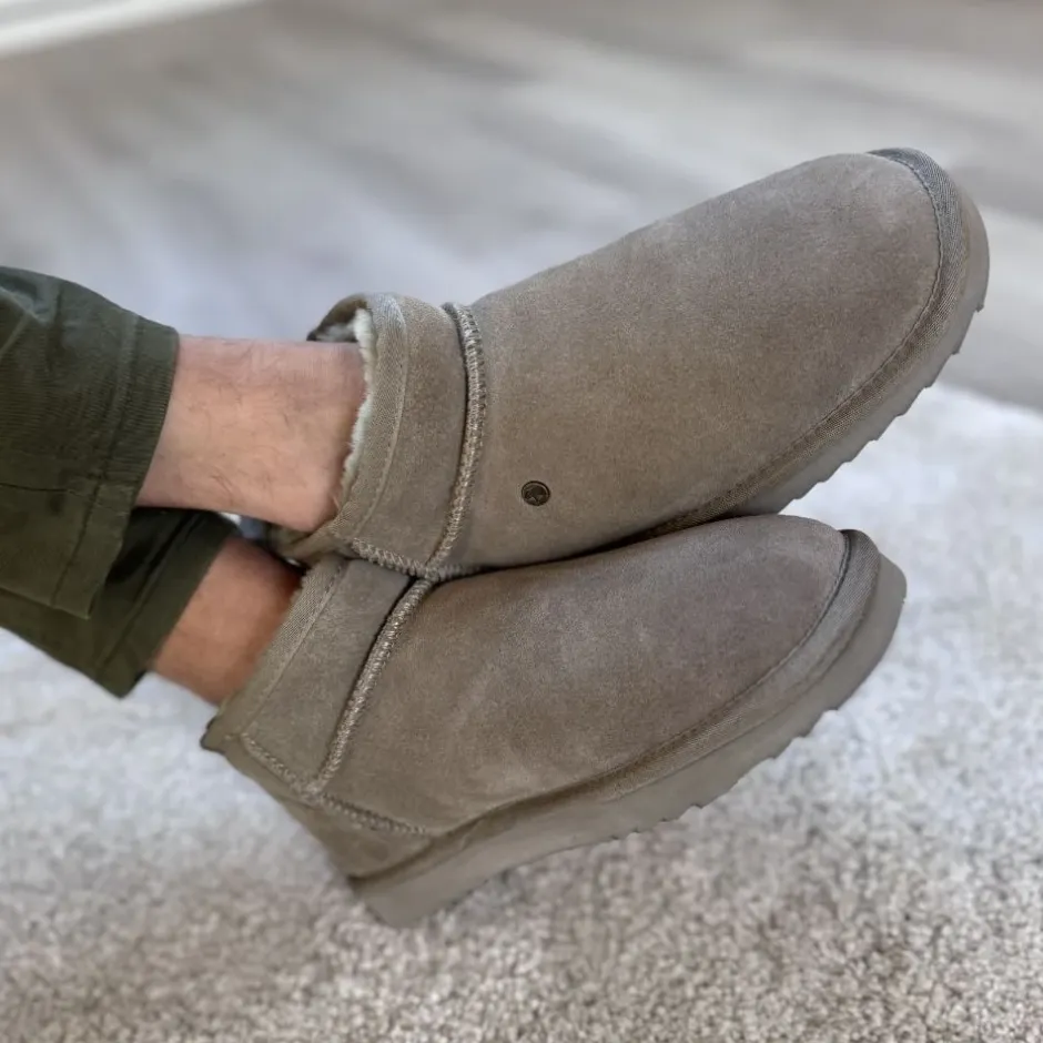 Sale Stilfulde Sheepskin Støvler til Mænd Vinterstøvler