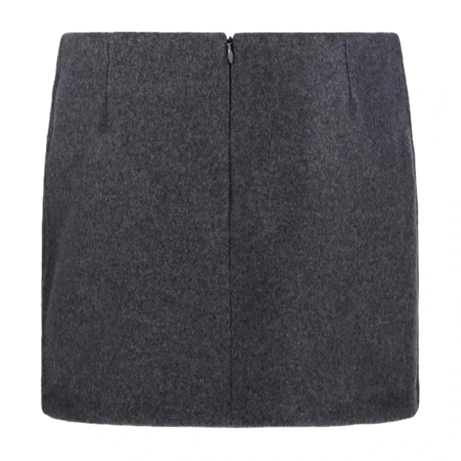 Straight Hem Wool Skirt Dame Nederdele