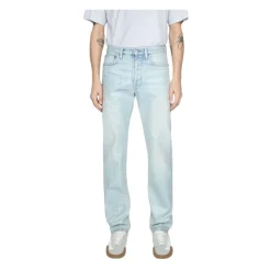 Discount Straight Leg Garment Dyed Denim Jeans Jeans