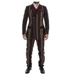 New Stribet Dobbelt Brystet Slim Fit Jakkesæt Jakkesæt