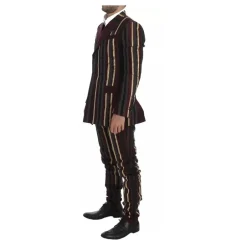 New Stribet Dobbelt Brystet Slim Fit Jakkesæt Jakkesæt