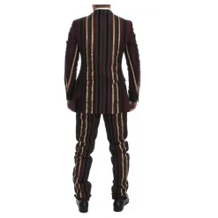 New Stribet Dobbelt Brystet Slim Fit Jakkesæt Jakkesæt