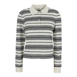 Stribet Poloskjorte Dame Striktrøjer & Sweatere