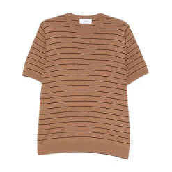 Discount Stribet T-shirt i strik med rund hals Strik