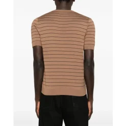 Discount Stribet T-shirt i strik med rund hals Strik