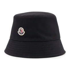 Hot Strikket Bucket Hat med Logo Patch Dame Huer & Kasketter