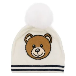 Hot Strikket hue med pompon og Teddy-logo Børn Huer & Kasketter