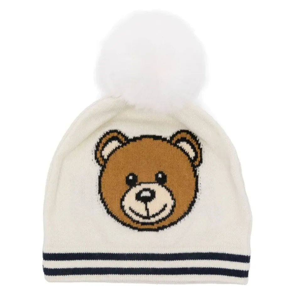 Hot Strikket hue med pompon og Teddy-logo Børn Huer & Kasketter