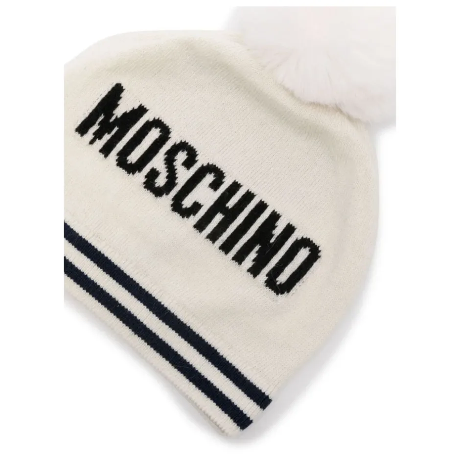 Hot Strikket hue med pompon og Teddy-logo Børn Huer & Kasketter