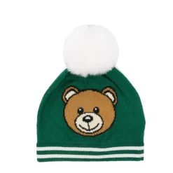 Strikket hue med pompon og Teddy-logo Børn Huer & Kasketter