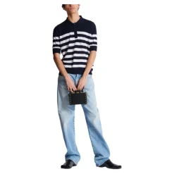 Online Strikket stribet polo Strik