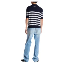 Online Strikket stribet polo Strik