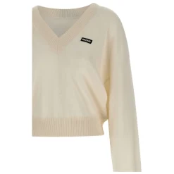 Strikket V-hals Sweater Dame Striktrøjer & Sweatere