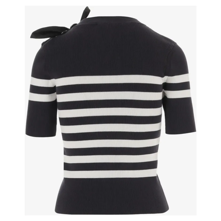 Discount Stripes Knitted T Shirt Dame Striktrøjer & Sweatere