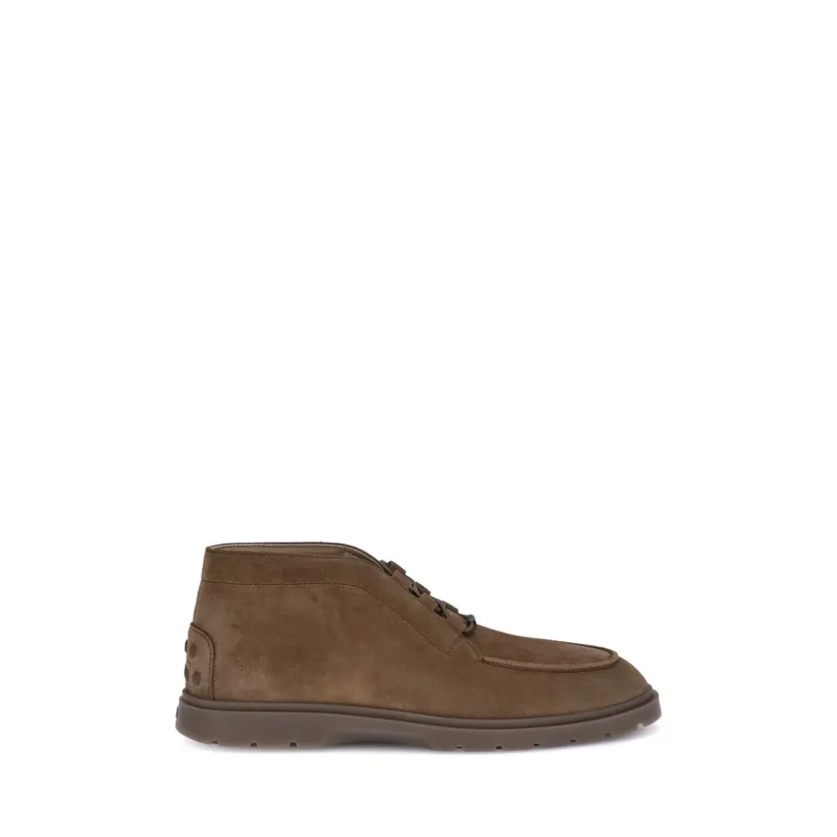 Hot Suede Snøresko med Præget Logo Støvler