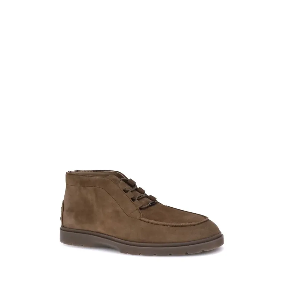 Hot Suede Snøresko med Præget Logo Støvler