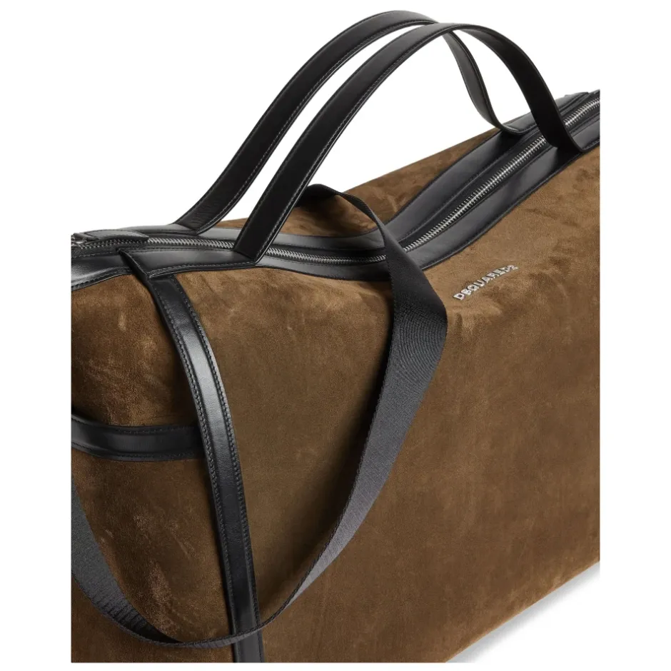 Clearance Suede Weekend Holdall Taske Dame Rejsetasker