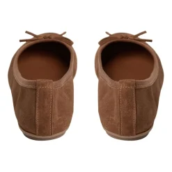 Clearance Tan Ballerina med Sløjfedetalje Dame Ballerina Sko