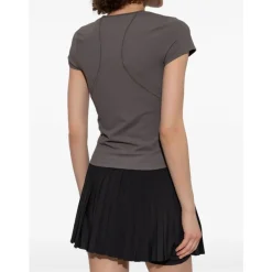 Best Taupe Grey Crew Neck T-shirts Dame T-Shirts