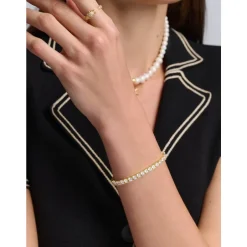 Sale Tennis Bracelet in Gold Dame Smykker
