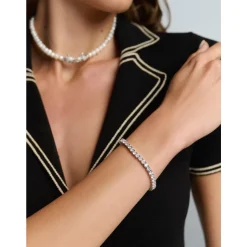 Tennis Bracelet with Silver Dame Smykker