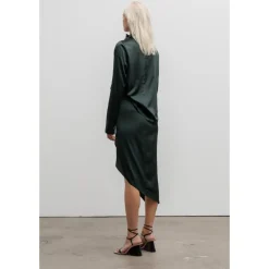 Tilda silkekjole dyb skov Dame Nederdele