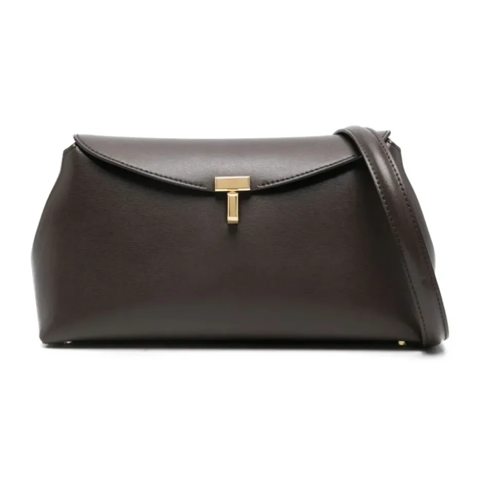 Online T-Lock Leather Clutch Dame Skuldertasker