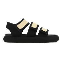 Discount To-tone stof og læder octans sandaler Dame Sandaler