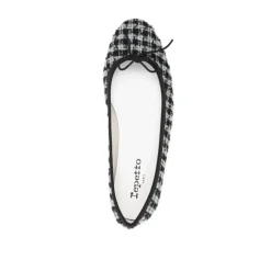 Outlet Tweed Ballerina Ballet Flats Noir Dame Ballerina Sko