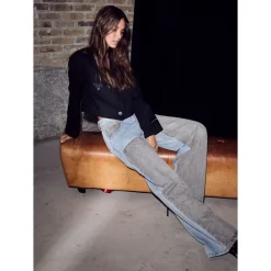 Clearance Two-Tone Patch Tall Jeans Dame Jeans