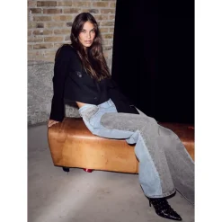 Clearance Two-Tone Patch Tall Jeans Dame Jeans