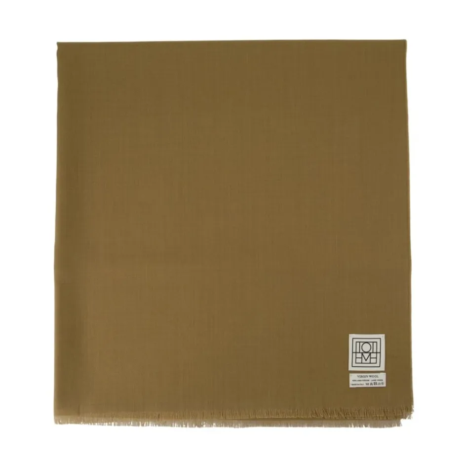Clearance Uld Beige Tørklæde Dame Tørklæder