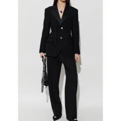 Online Uld Blazer Med Enkel Slids Dame Jakker