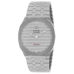 Best Uomo/Donna - YA163302 - 40mm 40 mm rustfrit stål flerlagskasse, tungt børstet urskive med rød GG727.25.A kalibergravering, armbånd i rustfrit stål med fem led Dame Ure