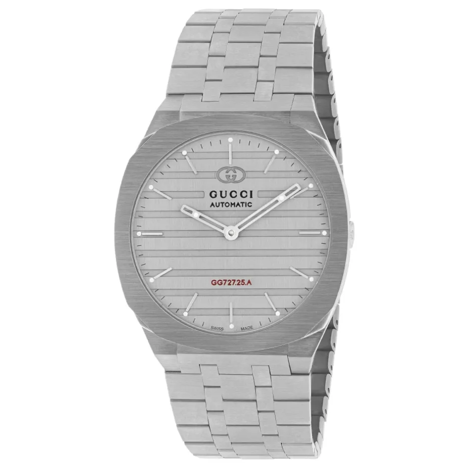 Best Uomo/Donna - YA163302 - 40mm 40 mm rustfrit stål flerlagskasse, tungt børstet urskive med rød GG727.25.A kalibergravering, armbånd i rustfrit stål med fem led Dame Ure