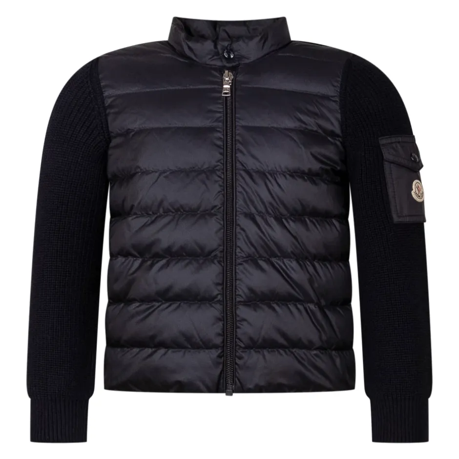 New Vatteret cardigan med lynlås i bomuld Børn Jakker