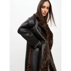 Hot Vendbar Lang Vinter Faux Fur Frakke Dame Frakker