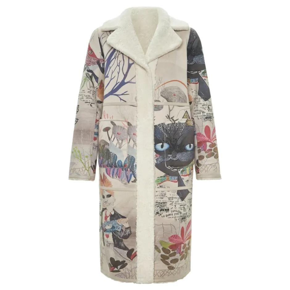 New Vendbar Printet Frakke Catty - Dame Frakker