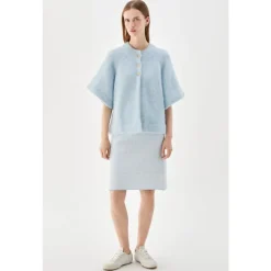Clearance Vilanie Kortærmet Mohair Cardigan Dame Striktrøjer & Sweatere