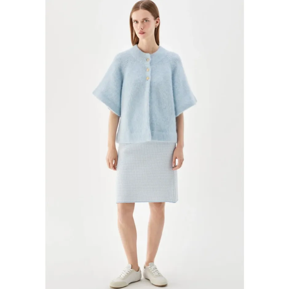 Clearance Vilanie Kortærmet Mohair Cardigan Dame Striktrøjer & Sweatere