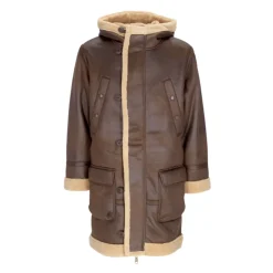 Best Vintage Brown Arctic Parka Eco-læderjakke Frakker