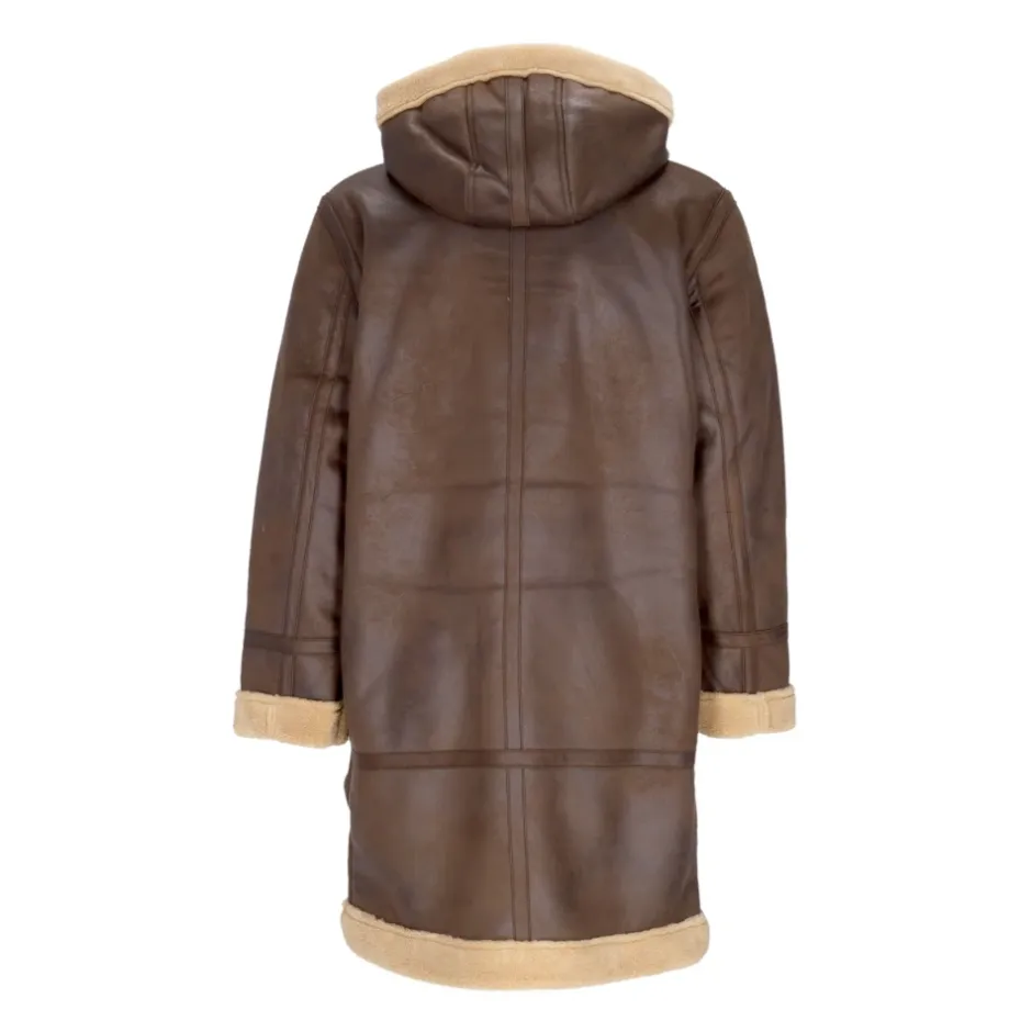 Best Vintage Brown Arctic Parka Eco-læderjakke Frakker