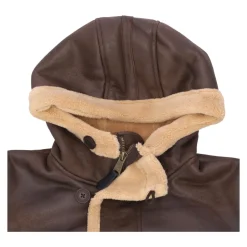 Best Vintage Brown Arctic Parka Eco-læderjakke Frakker