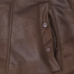 Best Vintage Brown Arctic Parka Eco-læderjakke Frakker