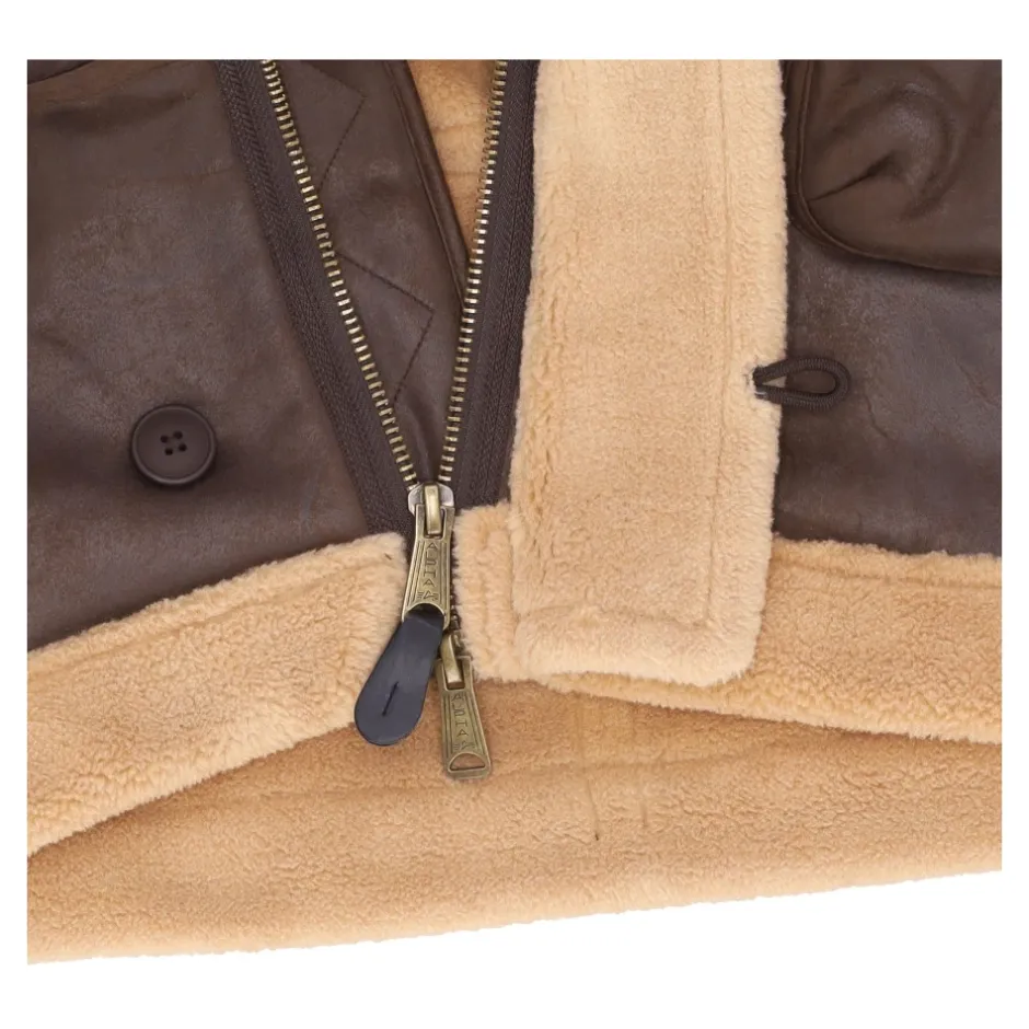 Best Vintage Brown Arctic Parka Eco-læderjakke Frakker