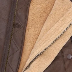 Best Vintage Brown Arctic Parka Eco-læderjakke Frakker