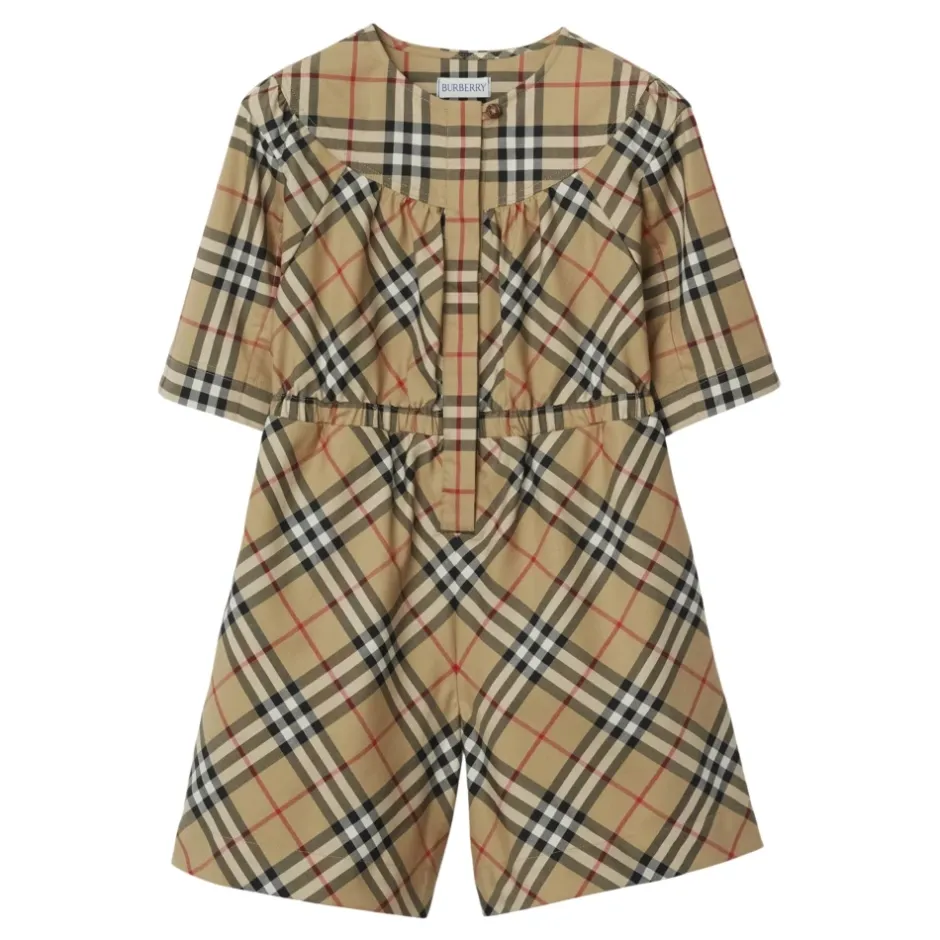 Hot Vintage Check Cotton Poplin Bukser Børn Jumpsuits